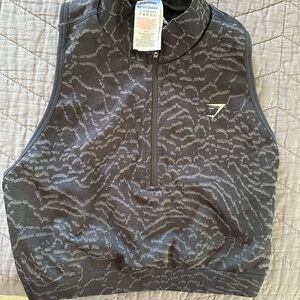 Gymshark Charcoal Camouflage Zip-Up Vest
